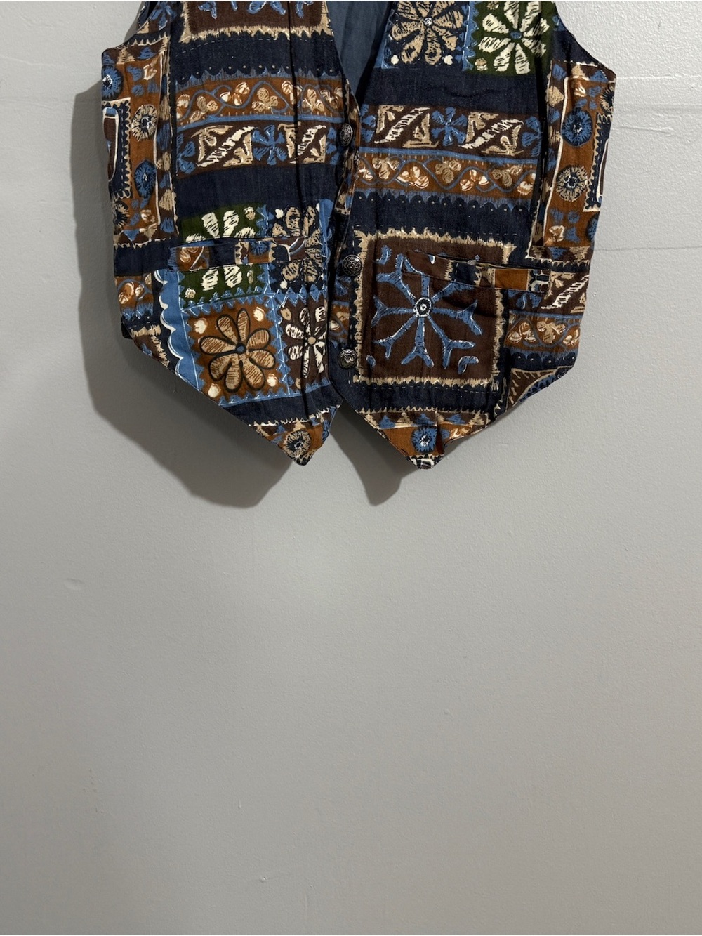 Vintage Vest Womens Small Patchwork Granny Square 90s retro grunge boho festival - Picture 6 of 9